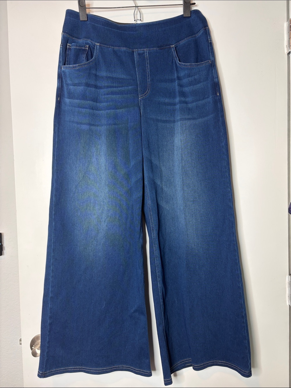 Halara Flex™ High Waisted Tummy Control Rolled Hem Wide Leg Washed Casual Jeans
